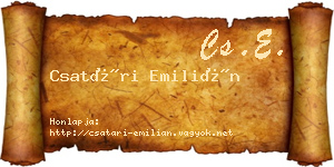 Csatári Emilián névjegykártya